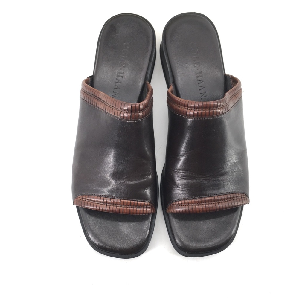 Cole Haan Leather Sandals 7B Slide Slip On $148